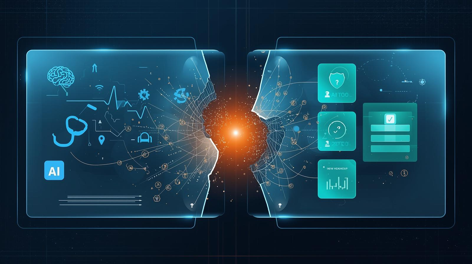 healthcare AI governance gap visualization showing hospital AI deployment without oversight